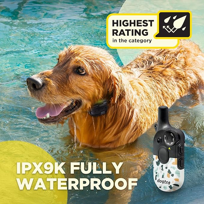 Dogtra 200iQ Remote Training E Collar – 100 Levels, Tone, Vibration, 1/2 Mile Range – Compact, Waterproof, One-Handed Control for Dogs 10 lbs+ – Lightweight Design for Daily Training – Organic Stone