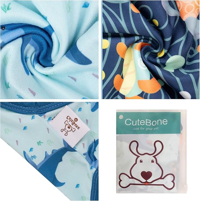 CuteBone Dog Shirts 2-Pack Soft Pet Clothes Breathable Summer Vest for Small Puppy and Stretchy Cat Apparel 2BX11M