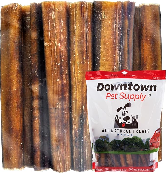 Downtown Pet Supply USA-Made 12", 8 Oz. Jumbo Bully Sticks for Large Dogs - Rawhide Free Dog Chews Long Lasting and Non-Splintering - Single Ingredient, Low Odor Bully Sticks for Medium Dogs