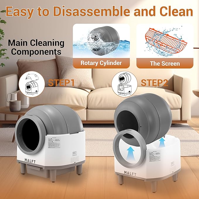 Premium 90L Automatic Cat Litter Box – Self-Cleaning Litter Box, APP Remote Control, Odor-Free Cleaning, Pinch-Proof Design, Ideal for Multi-Cat Homes (Mat + Waste Bags Included)