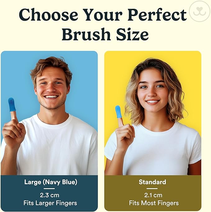 Jasper Dog Toothbrush, 360 Degree Dog Tooth Brushing Kit, Cat Toothbrush, Canine Dental Care & Teeth Cleaning Kit, Pet Finger Tooth Brush, Use with Pet Toothpaste, 2-Pack Clear