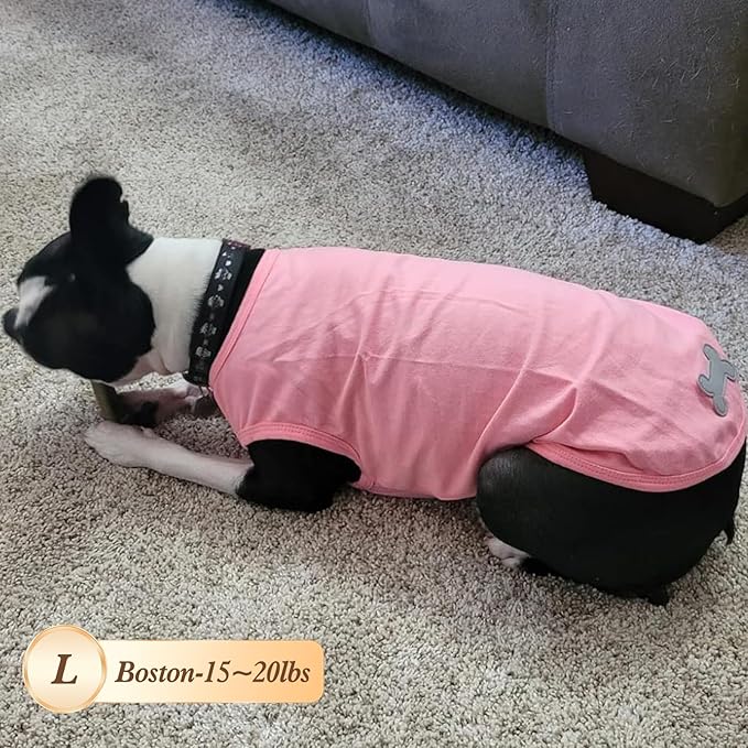 KYEESE 2Pack Dog Shirts Small Tee Soft for Small Dogs Striped T Shirt Lightweight Sleeveless Vest Cotton Tank Top Clothes, Large,Green+Striped