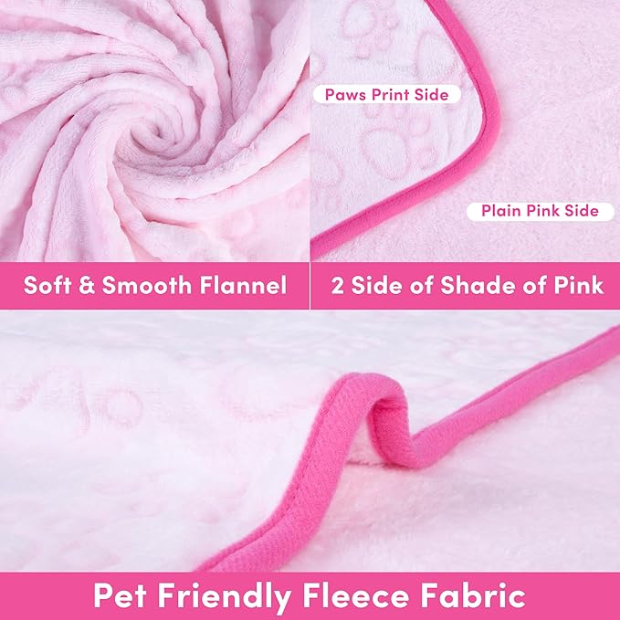 Premium Soft Dog Blankets for Large Dogs, Large Cat Blanket Calming Washable for Bed Couch Protection Cover, Dog Essentials for Dog, 66 * 82 inches, Pink