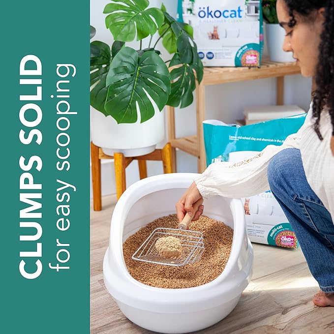 ökocat Multi-Cat Wood Clumping Cat Litter, Unscented, 26 pounds XL - Natural Ingredients, Obliterates Odors with Natural Odor Neutralizer, Clumps Solid, 99% Dust Free, Great for Multiple Cats