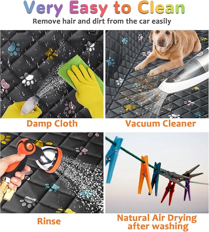 URPOWER Dog Car Seat Cover for Back Seat, Waterproof Dog Hammock for Cars, Trucks and SUVs, 600D Heavy Duty Scratch Proof Nonslip Durable Soft Pet Backseat Protector