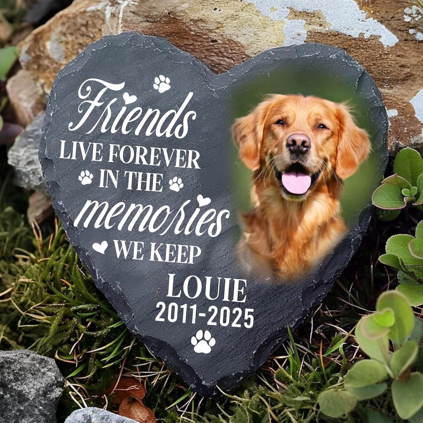 Personalized Dog Memorial Gifts for Loss of Dog, Custom Pet Memorial Stone with Photo Name Date, Stones for Dogs, Gift for Cat Lovers, Bereavement Sympathy Gift for Pet Lover, Quote 7