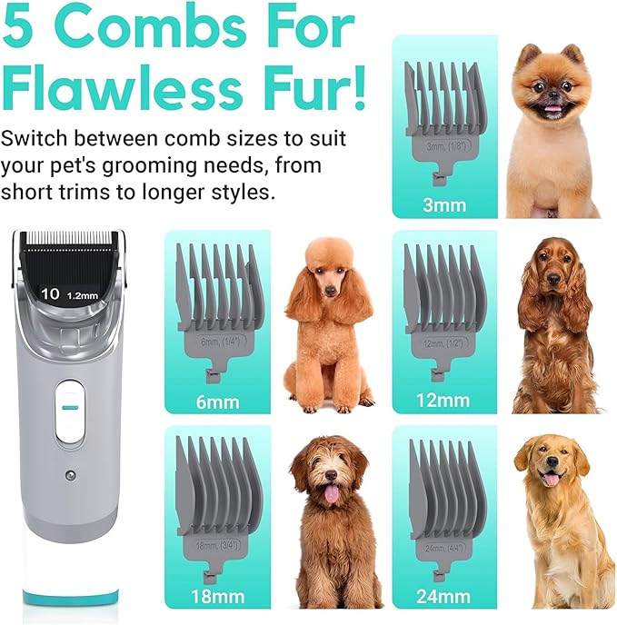Dog Grooming Vacuum for Shedding, 5-in-1 Pet Grooming Kit with Dog Clippers for Grooming, 14,000Pa Powerful Suction, 4.5L Dust Cup, Quiet Pet Hair Vacuum Cleaner for Cats & Dogs Grooming