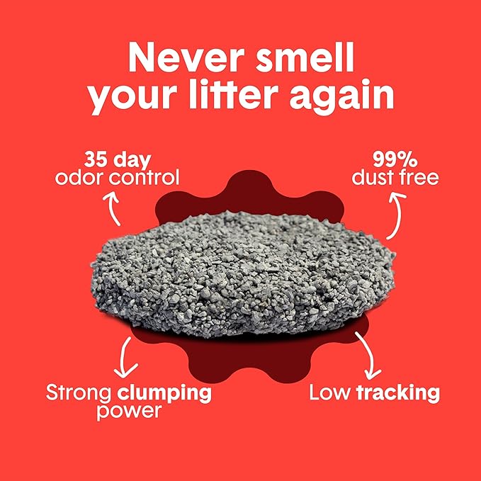 Boxie® Extra Strength 35 Day Odor Control Clumping Clay Cat & Kitty Litter 16lb, 99.9% Dust-Free, Probiotic Formula, Long-Lasting, Veterinarian Approved, Easy Scooping for Multi-Cat Homes