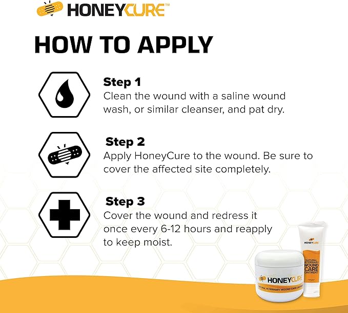 Natural Veterinary Ointment for Wound Care, Manuka Honey, for Dogs, Cats, & Horses, 2 oz. Tube