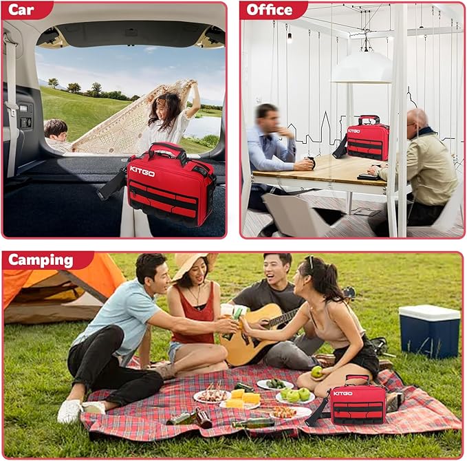 Large First Aid Kit，Molle System Detachable Multi-Purpose Emergency Medical Kit for Home, Car, Camping Outdoor Emergency.