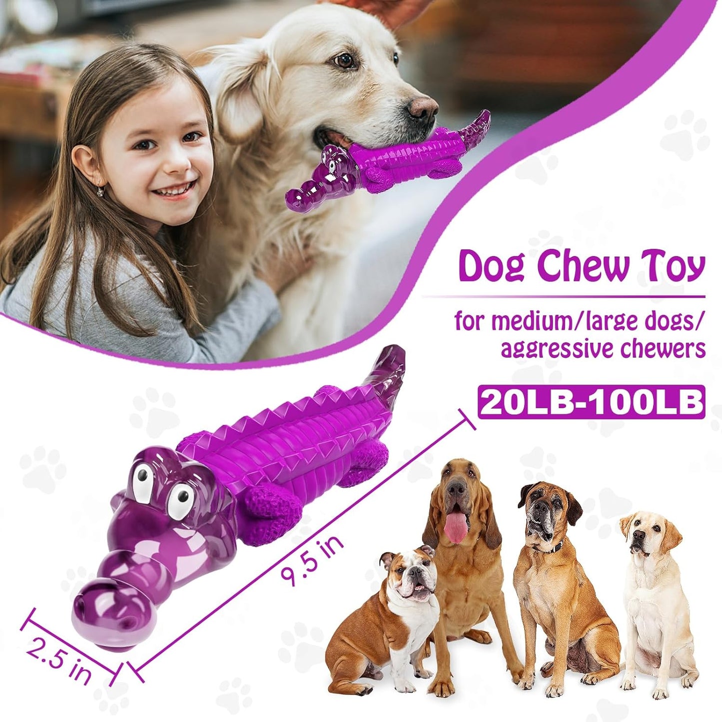 Dog Chew Toys for Aggressive Chewers: Puppy Teeth Chew Toy -Indestructible Dog Toys for Small Meduium Large Breed
