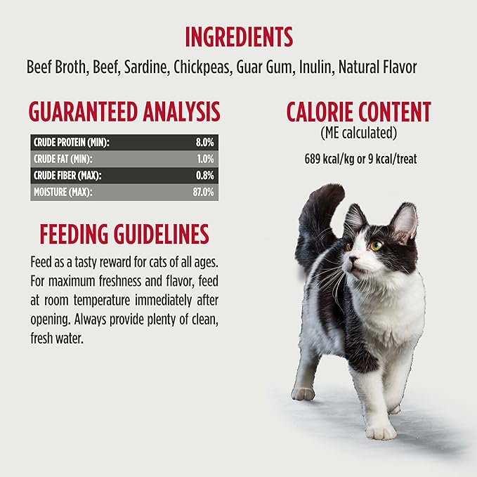 Nulo Freestyle Grain-Free Perfect Purees Premium Wet Cat Treats, Squeezable Meal Topper for Felines, High Moisture Content to Support Cat Hydration, 0.5 Ounce, Beef & Sardine