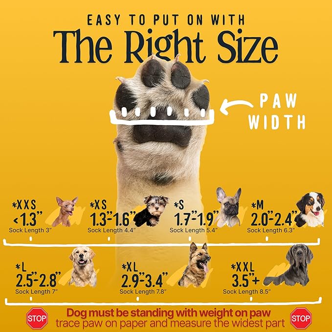 DOK TigerToes Premium Non-Slip Dog Socks for Hardwood Floors - Extra-Thick Grip That Works Even When Twisted - Prevents Licking, Slipping, and Great for Dog Paw Protection (X-Large)