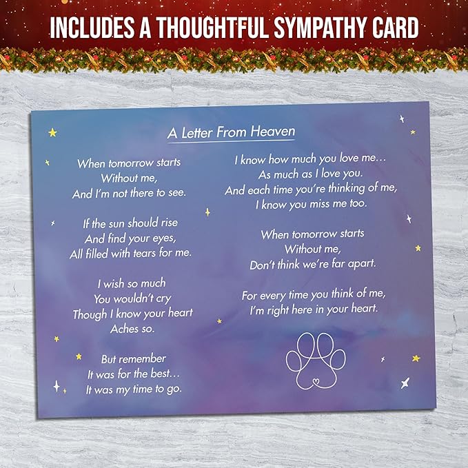 Capti Rainbow Bridge Dog Memorial Gifts, Cat Memorial Gifts - I'll Meet You at The Rainbow Bridge - Pet Loss Gifts, Bereavement, Sympathy Keepsake Dog Mom, Dog Dad for Loss of Pet (Dog and Mom)