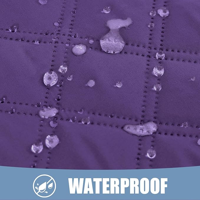 Smiry Waterproof Dog Bed Cover Pet Blanket, Soft Washable Dog Blanket for Furniture Bed Couch Sofa Reversible, Checkered (30"x70", Purple/Purple)