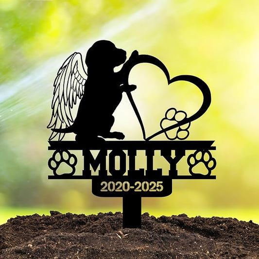 Custom Dog Grave Markers Outdoor | Personalized Pet Graveyard for Pets Owners | Personalized Pet Grave Markers Dog Memorial Headstone | Best Memorial Gifts for Your Furry Friends Passed Away