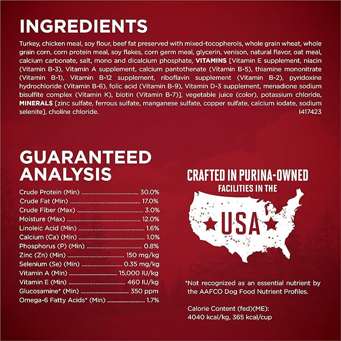 Purina ONE True Instinct With A Blend Of Real Turkey and Venison Dry Dog Food - 36 lb. Bag