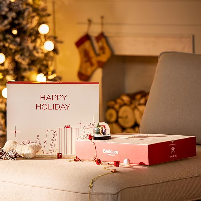 Bedsure Orthopedic Dog Beds Large Sized Dog - Washable Large Dog Cat Bed Waterproof, Comfort Dogs Couch Sofa with Washable Removable Cover, Pet Bed with Nonskid Bottom, Red, 35"