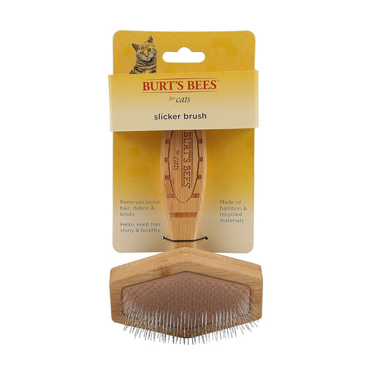Burt's Bees for Pets Slicker Brush | Removes Loose Cat Fur, Prevents Matting | Ideal for Daily Grooming, Smooth Coat