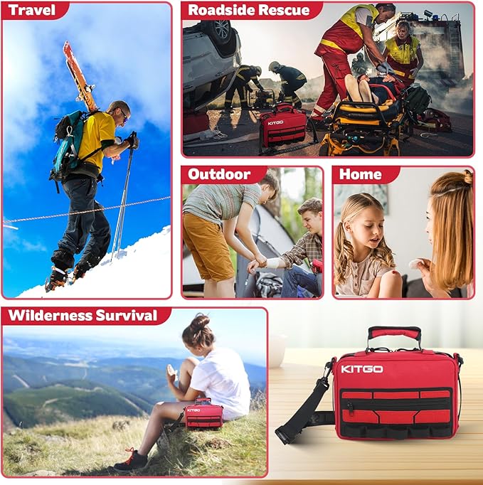 Large First Aid Kit，Molle System Detachable Multi-Purpose Emergency Medical Kit for Home, Car, Camping Outdoor Emergency.