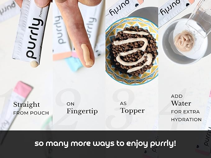 Purrly Healthy Premium Cat Treats Snack Topper Tuna Variety Bundle (90 Count) Lickable Wet Squeezable Hydrating Interactive Seafood Grain-Free Naturally Flavored Non-GMO No-Preservative