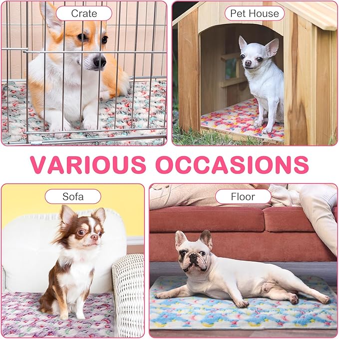 4 Pack Self Heating Cat Bed Cat Self Warming Pad with Removable Cover Extra Warm Thermal Pet Pad Washable Pet Crate Mat Anti Slip Kennel for Indoor Outdoor Pets(Stars Moon,16 x 20 Inches)