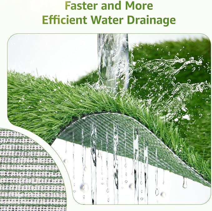 LOOBANI 45x29in Large Dog Grass Potty Tray - Dog Litter Box with 2-Pack Replacement Artificial Grass Puppy Training Pads - Potty Tray for Balcony Apartment Indoor Outdoor Use