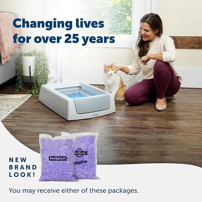 PetSafe ScoopFree Premium Crystal Cat Litter - Outperforms Clay Litter - Refill Packs - Reusable Tray Compatible - Lavender Scent - 4.3 lb Bags - 2 Pack