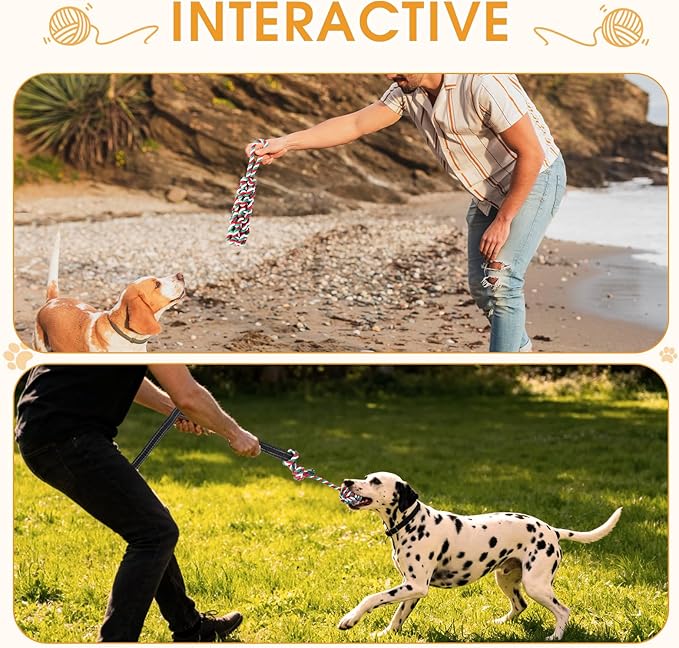 HOPET Dog Bungee Tug Toy for Dogs, Dog tug of war Toy, Indoor Interactive Toys