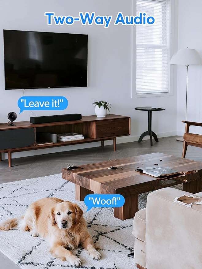 Security Camera Indoor 2K 3MP, Pet & Baby Monitor WiFi Camera with Motion & Sound Detection, Real-Time Alert, Two-Way Audio, Works with Alexa & Google Assistant, Supports 256G SD&Cloud, 2.4GHz