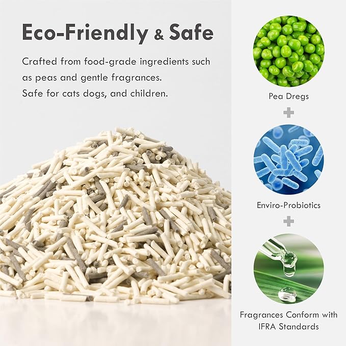 Lady N Tofu Cat Litter, Strong Clumping Ultra Absorbent Natural Litter, Dust-Free Low Tracking Cat Litter Pellets, Enviro-probiotic and Activated Carbon for Odor Control 18lb (Boba Tea+ Unscent)