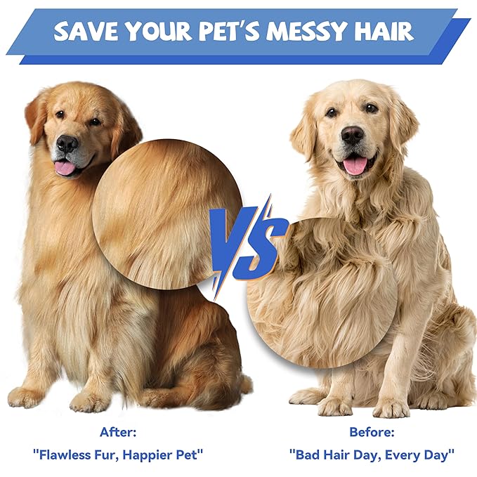 8.5 Inch Dual Tooth Pet Comb for Mats and Tangles,Poratable Grooming Dematting Comb for Indoor Long-haired Cats and Dogs,Pet Family Supplies,Removing Tangles,Knots,Undercoat and Excess Hair