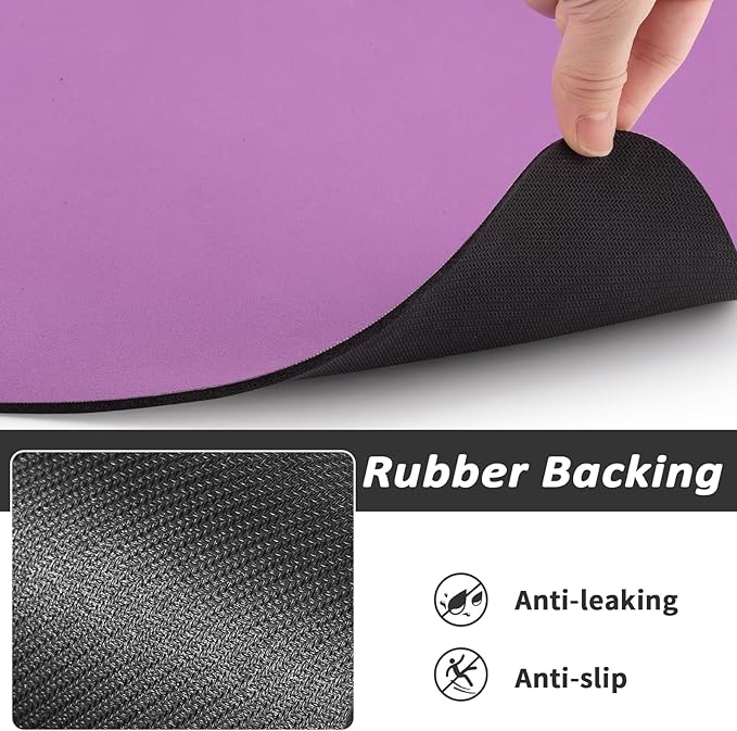 Pet Feeding Mat - Absorbent Dog Mat for Food and Water, No Stains Cat Bowl Mat, Easy to Clean Pet Placemats, Quick Dry Dog Water Dispenser Mat for Messy Drinkers | Paw Purple 12"x 19"