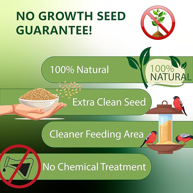 Black Oil Sunflower Seeds Wild Bird Food- 15 Pounds | No Grow Seed | Bird Seed for Wild Birds