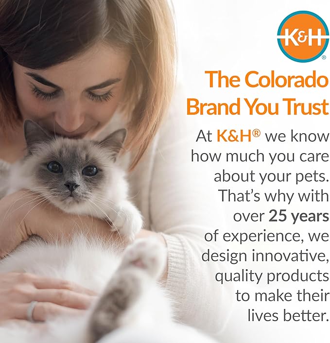 K&H Pet Products Heated Cat Bed Indoor, Thermo-Snuggle Cup Bomber Soft Heated Pet Bed for Large Indoor Cats and Small Dogs, Machine Washable, Waterproof Heated Pad, Safety Listed - 14x18in Chocolate