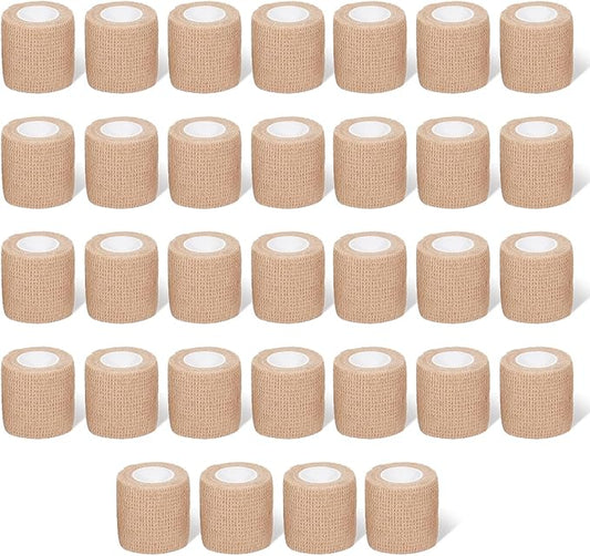 Self Adhesive Bandage Wrap,Bandage Tape,Medical Tape,Vet Tape,Athletic Tape Gauze,for First Aid,Sports, Wrist, Ankle (Skin Color, 2inch*32rolls)