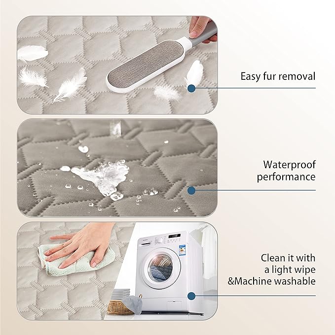 gogobunny 100% Double Sided Waterproof Dog Blanket Soft Pet Bed Cover Reversible Protect Furniture Couch Sofa Car for Puppy Large Dog Cat (Dark Stone/Light Stone, 40x50 Inch (Pack of 1))