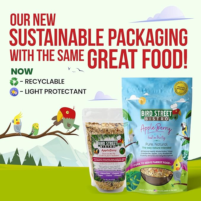 Cockatiel Food Sample 3 Pack - Cooks in 3-15 min w/Natural & Organic Grains - Healthy Non-GMO Fruits, Dried Vegetables, Health Orientated Spices