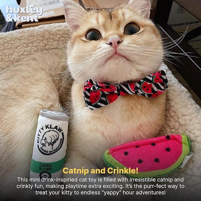 Huxley & Kent Plush Cat Toy - Interactive Catnip Toy for Cats & Kittens - Soft Kitty Toy with Crinkle & Catnip - Fun Indoor Play Toy - Kitty Klaw Licks & Lime