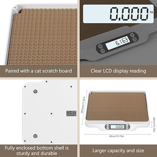 Digital Small Animals Scales for Weighing with Tape Measure, Puppy Whelping Scale Weigh Your Kitten, Rabbit with High Precision (Large Pet Scale)