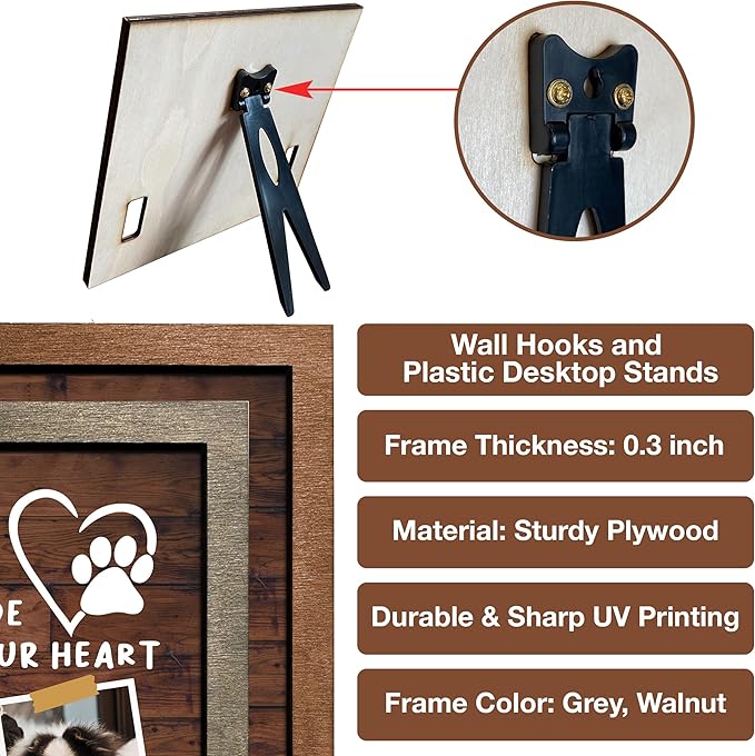 Personalized Dog Picture Frames Pet Memorial Dog for Daughter from Mom Best Ever for Dog Lovers Wall Decor TableTop Loss Sign Wood Frame with Collar Sympathy Pet Loss