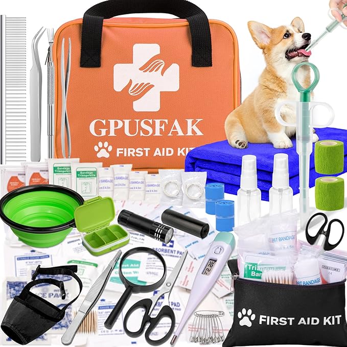 Dog First Aid Kit - Pet First Aid Kit for Dogs and Cats Pet First Aid Supplies for Car Traveling Home