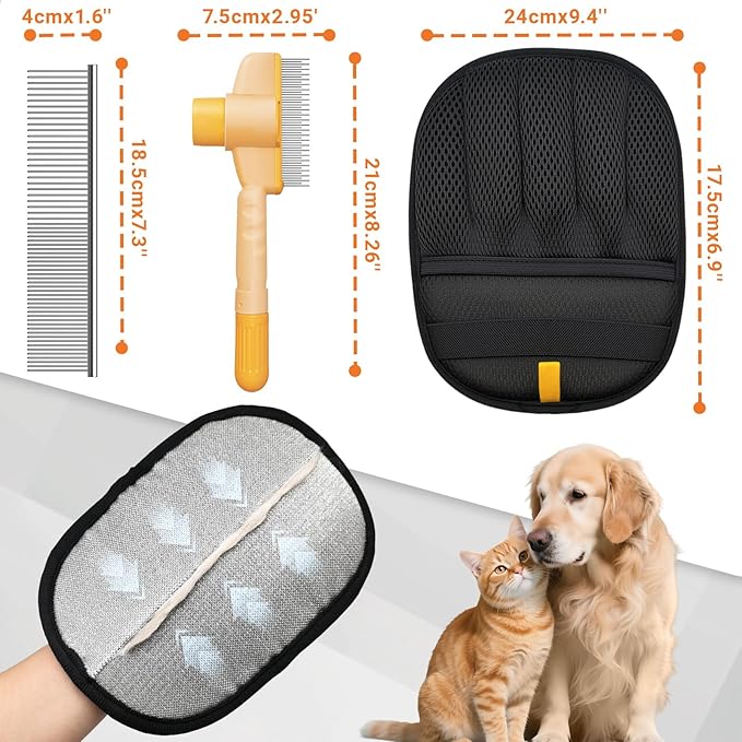 Pet Hair Removal Glove,Electrostatic Gloves for Cats & Dogs,Pet Hair Remover for Clothing,Couch, Carpet