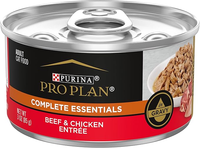 Purina Pro Plan High Protein Cat Food Wet Gravy, Beef and Chicken Entree - (Pack of 24) 3 oz. Pull-Top Cans
