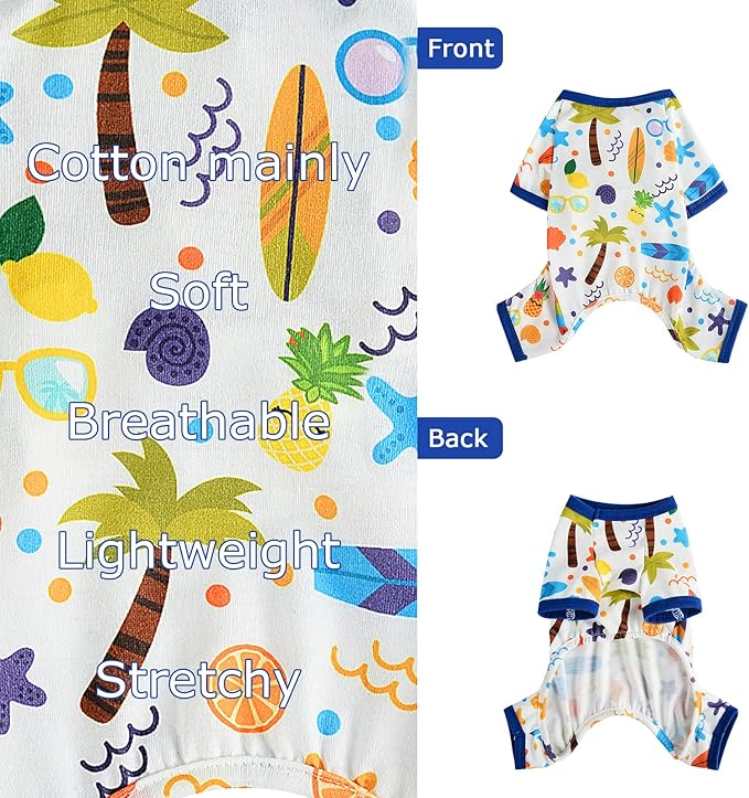 Dog Clothes for Small Dogs Boy Girl, Dog Pajamas Tiny Chihuahua Yorkie Spring Summer Shirt, Cute Puppy Outfit Pjs Jumpsuit Cat Onesie Apparel Pet Clothes