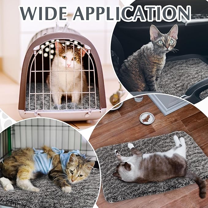 4 Pack Self Warming Cat Bed Indoor Self Heating Dog Cat Pad Washable 16 x 20 Inch Thermal Pet Kennel Pad Crate Bed Mat Reflect Body Heat for Outdoor(18 x 24Inch,Gray)