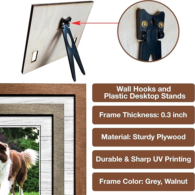 Bfi Gift Personalized Dogs Picture Frame Collar Keepsake Memorial Pet Frames Bereavement Gifts Wood Frame Deceased Dogs Gifts Grieving Pet Passing Away Picture Upload Meaningful Birthday Idea