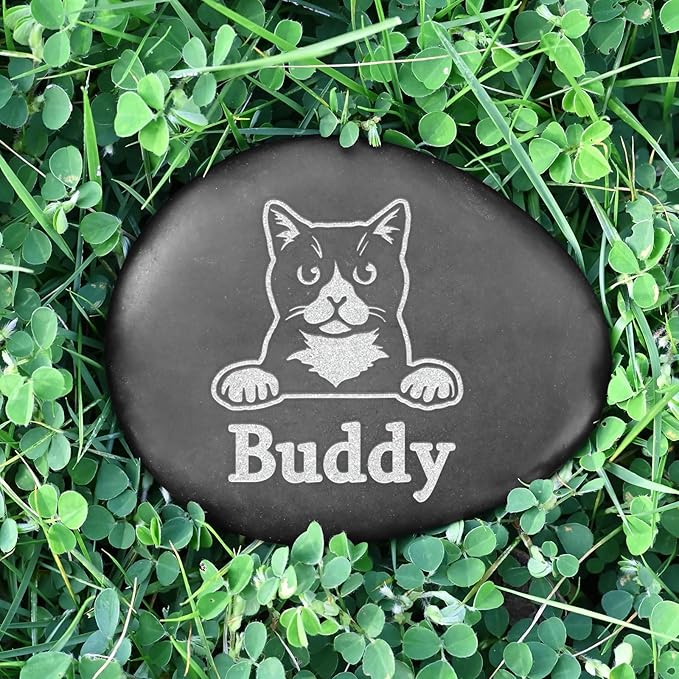 Personalized Cat Memorial Stone, Pet Memorial Stones for Cats, Loss of Cat Sympathy Gift, Pet Memorial Gifts, Cat Condolence Gift, Cat Memorial Gifts for Loss of Cat, Cat Bereavement Gifts