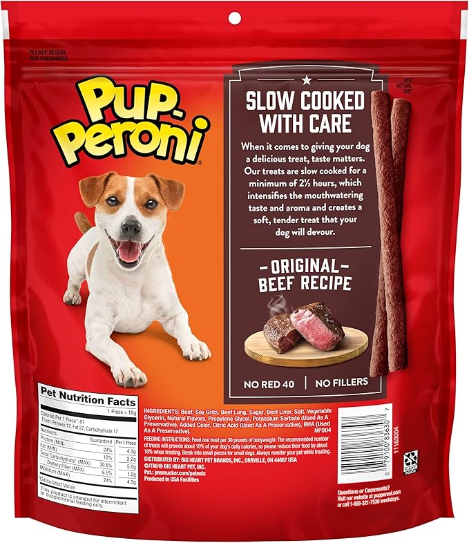 Pup-Peroni Dog Treats, Original Beef Flavor, 22.5 Ounce, Made with Real Beef