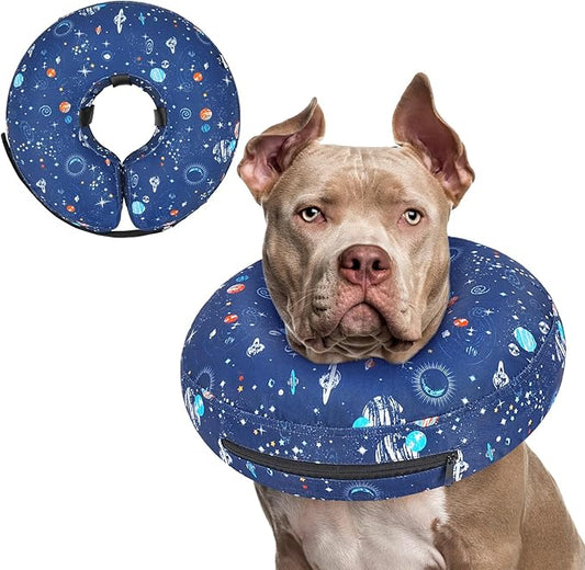 Supet Inflatable Dog Cone Collar Alternative After Surgery, Dog Neck Donut Collar Recovery E Collar for Neuter, Soft Pet Cone for Small Medium Large Dogs